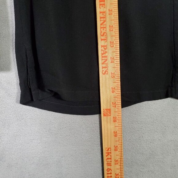 EILEEN FISHER Blouse Womens 2X Black Button V Neck Lagenlook Capsule Minimal - Picture 4 of 7